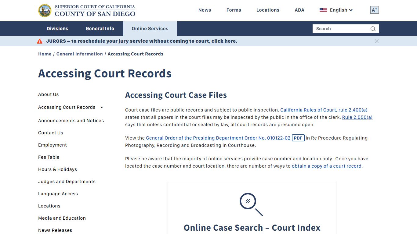 Accessing Court Records | Superior Court of California - County of San Diego
