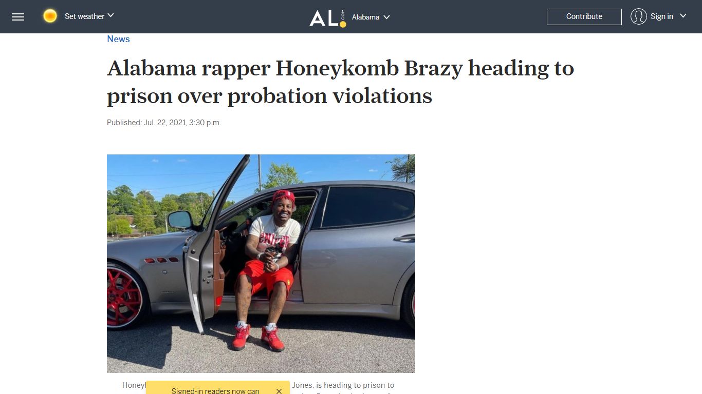 Alabama rapper Honeykomb Brazy heading to prison over probation violations