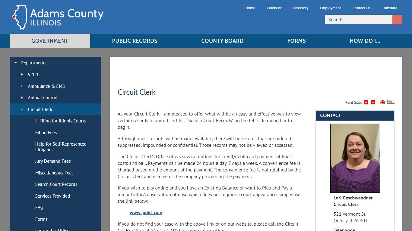 Circuit Clerk Office | Adams County, IL