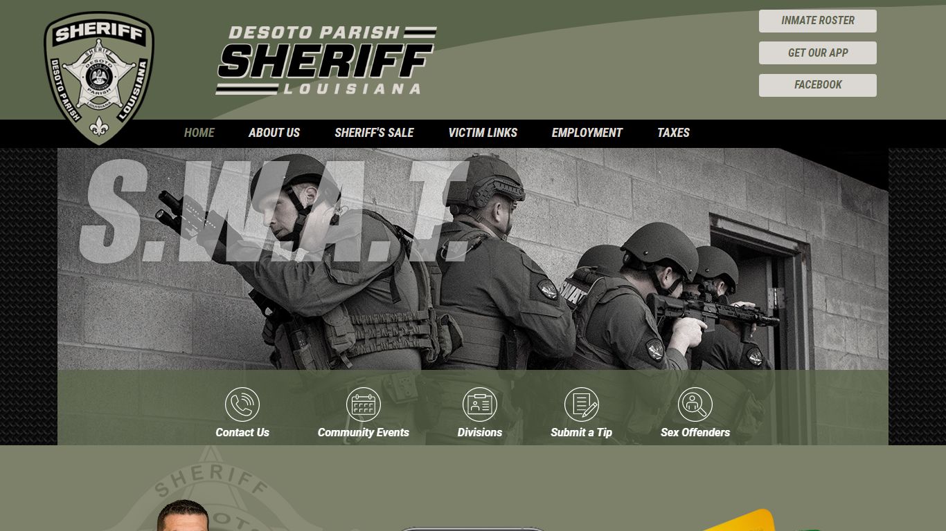 DeSoto Parish Sheriff's Office building and flag