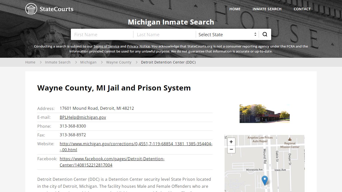 Detroit Detention Center (DDC) Inmate Records Search