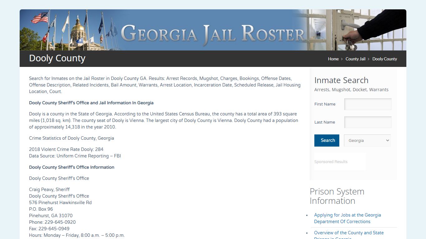 Dooly County Jail Inmate Search Facility Overview
