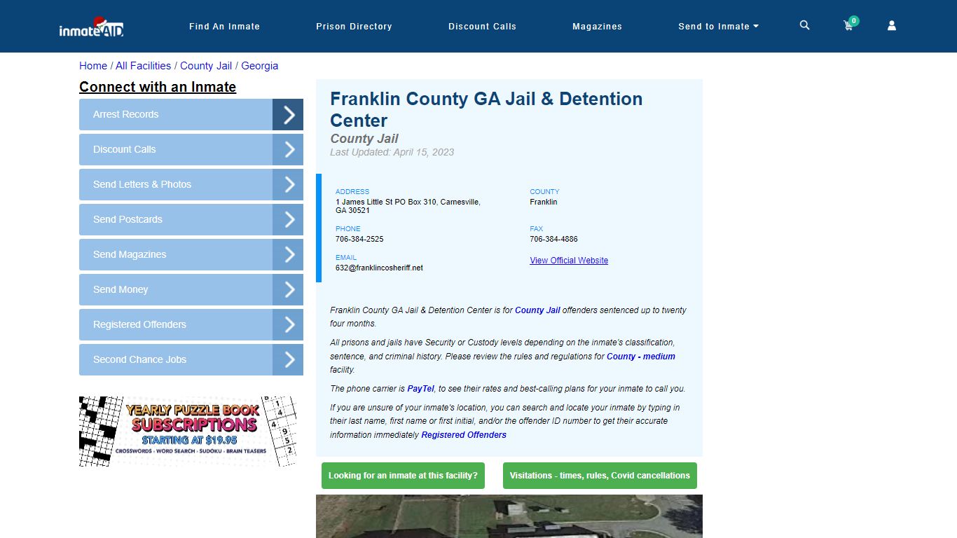 Franklin County GA Jail Detention Center Exterior