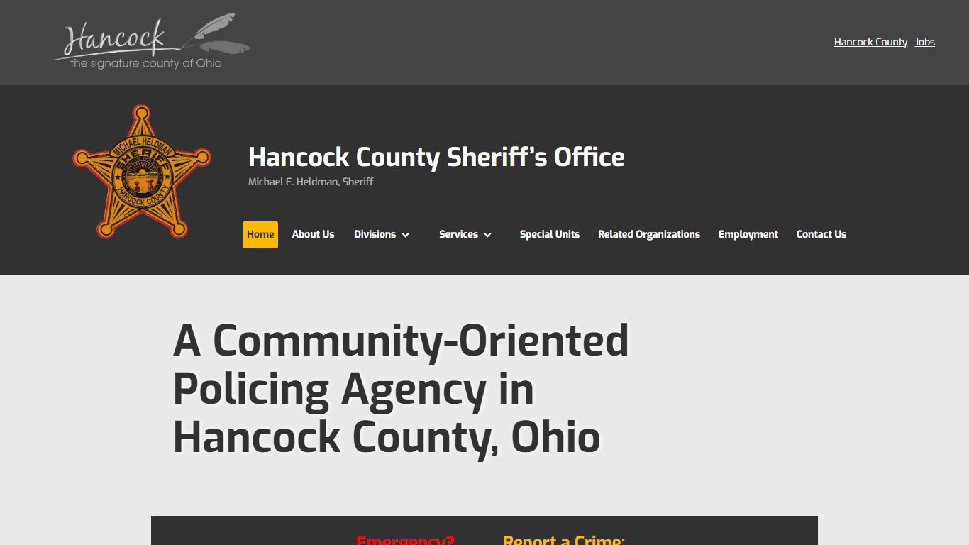 Hancock County Sheriff's Office main entrance