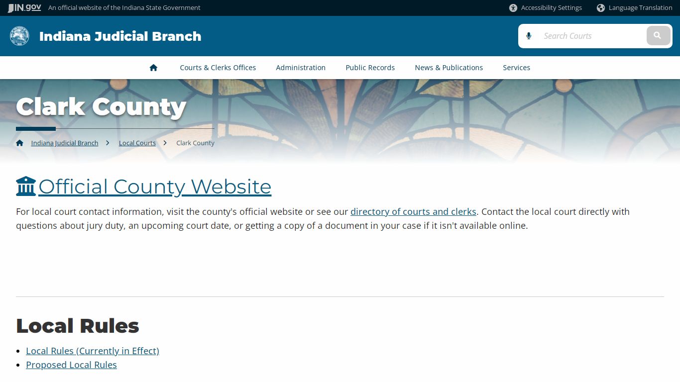 Indiana Judicial Branch Clark County Courts