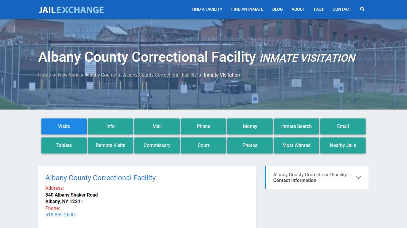 Albany County Correctional Facility Visitation Area