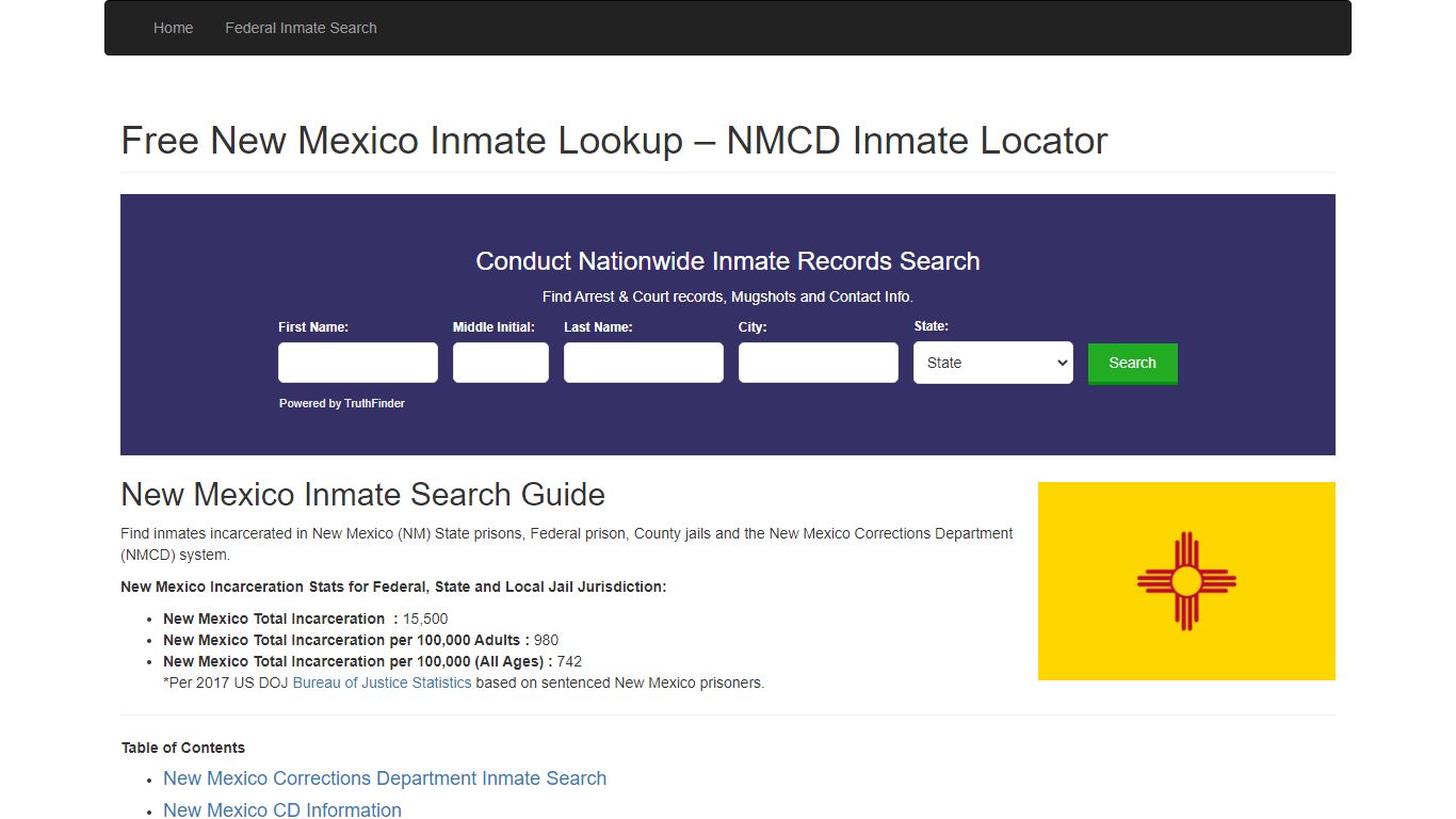 New Mexico Inmate Search - NM Department of Corrections