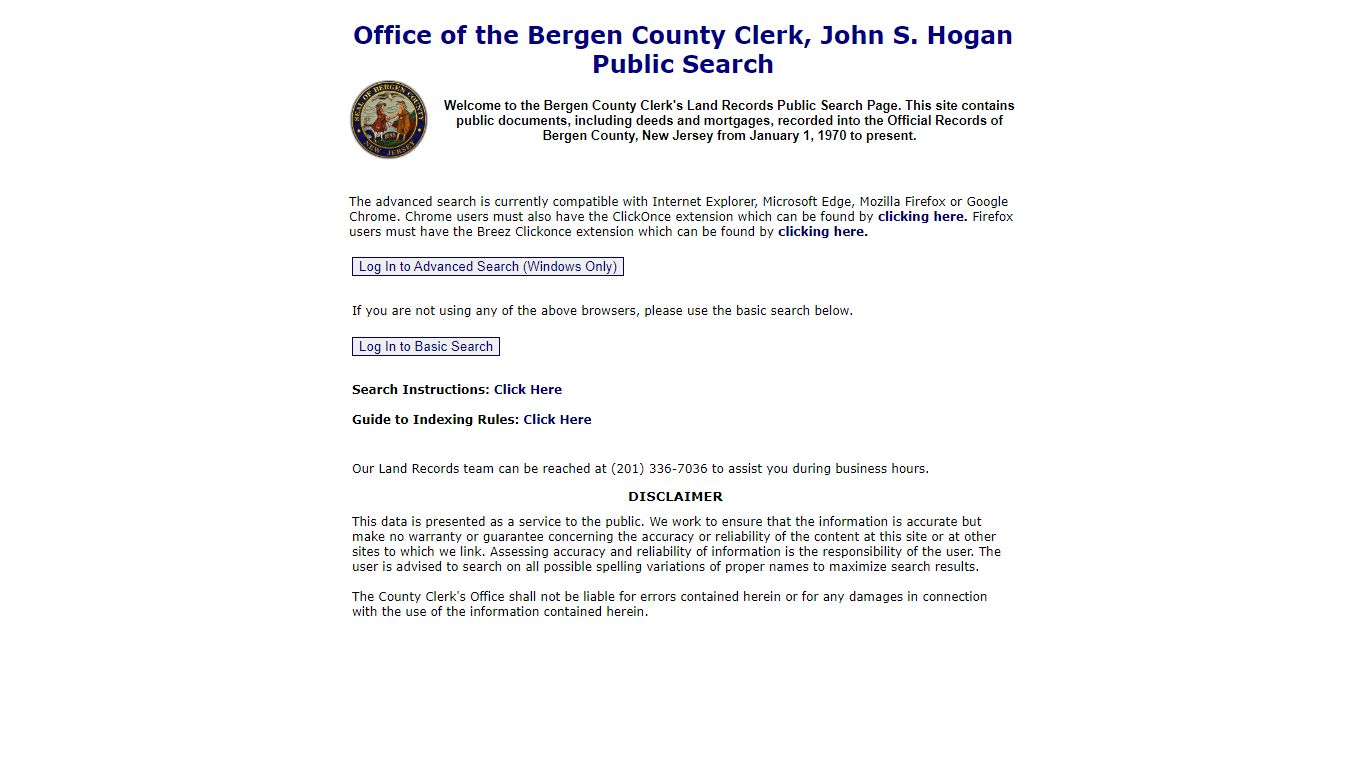 Bergen County Land Records Search Portal