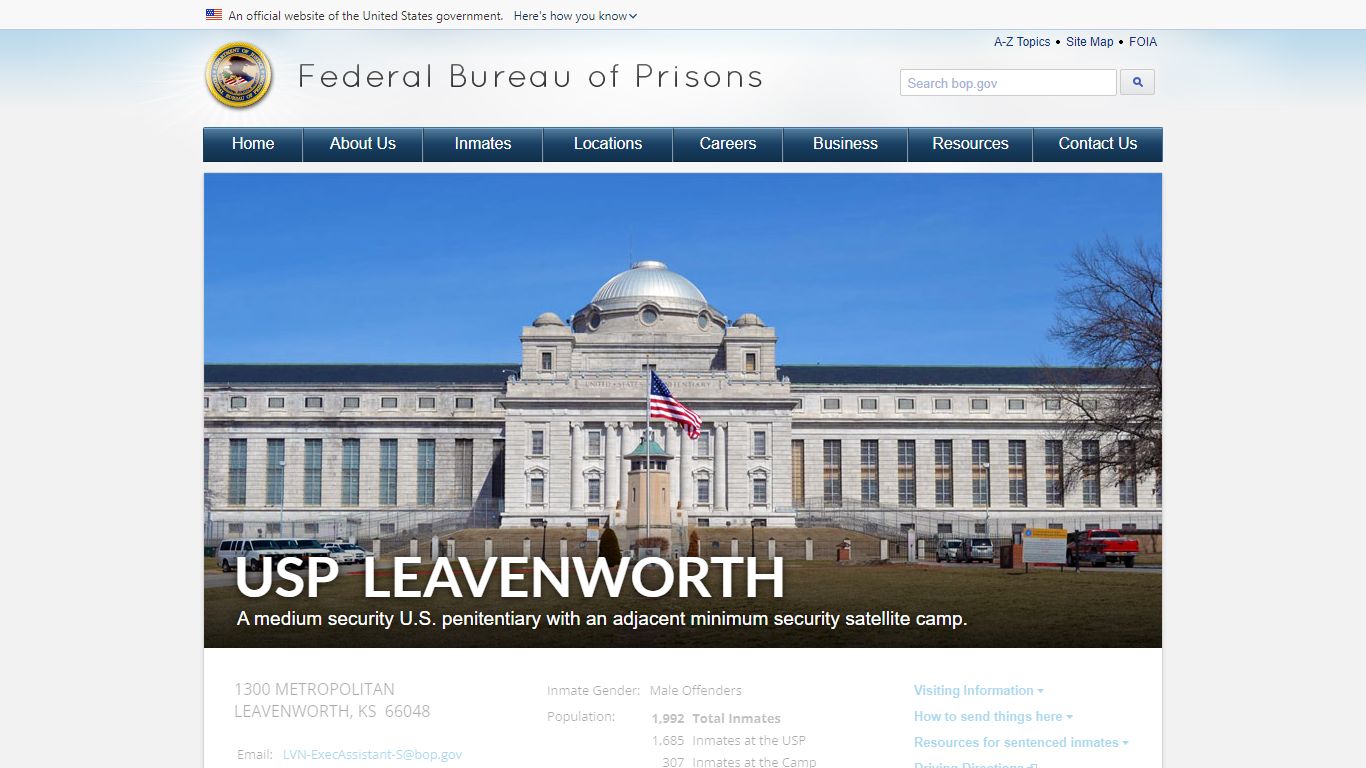 USP Leavenworth Federal Prison Exterior