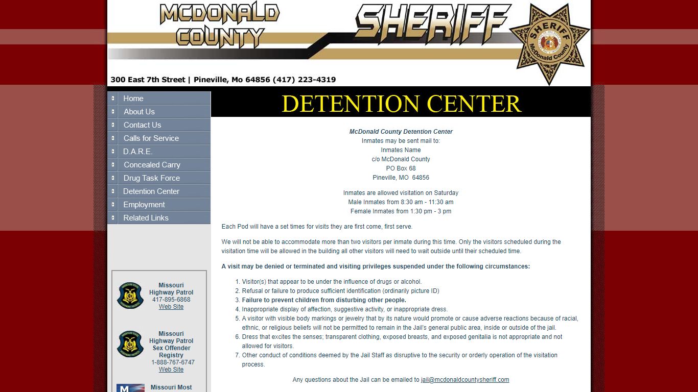 Welcome to the McDonald County Sheriff’s Office Website