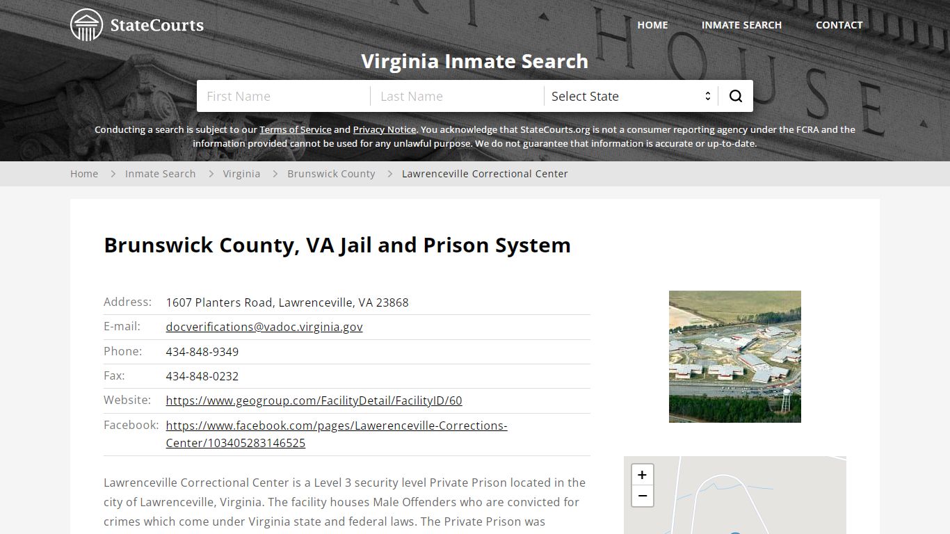 Lawrenceville Correctional Center Inmate Records Search, Virginia